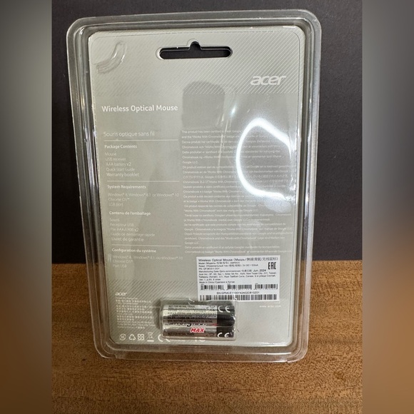 NIB Acer M501 Wireless Mouse Certified by Works With Chromebook White (AMR800W) - Picture 5 of 6